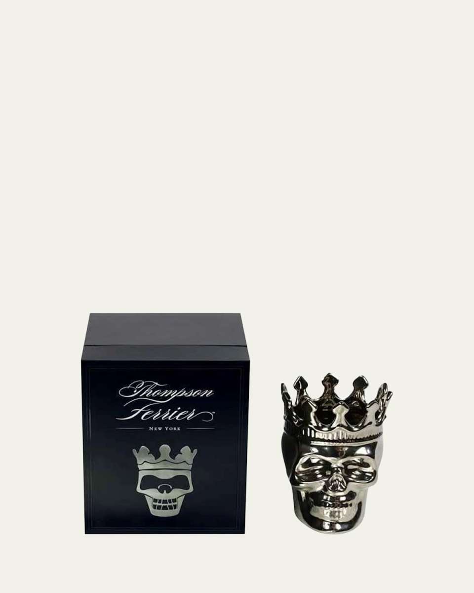 Silvertone Maximilien Skull Candle, 23.3 oz. - The Aroma Scent